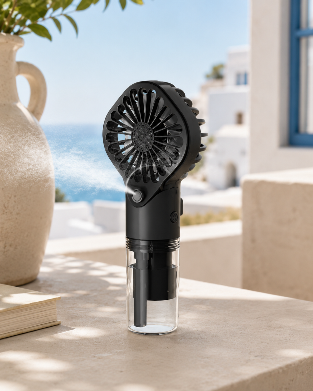Rocío | Ventilador de mano con pulverizador