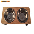 Comedero elevado doble de acero inoxidable para gato - ESTIORA Mascotas